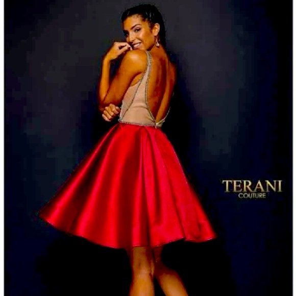 Terani Couture Crystal beaded bodice short party dress new